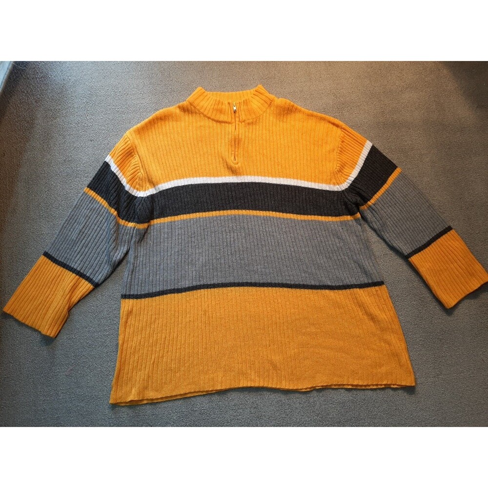 Jamie Nicole Collection womens Sweater Size 30 Yellow Gray Knit Acrylic 48" bust
